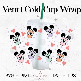 Mouse Ears Coffee Cup Cold Cups 24oz SVG Mouse Ears Cold Cup