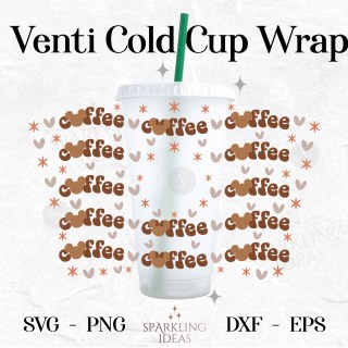 Coffee Mouse Ears Wrap For Cold Cups 24oz SVG Love Coffee Cold Retro Ears Coffee Mom 