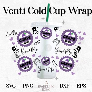 Grape Soda Pin Wrap For Cold Cups 24oz You and Me Cold Cup Inspired Up Movie Wrap Svg, Adventure is out There
