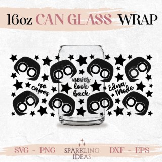 Edna Mode Can glass SVG 16oz No Capes Incredibles Inspired Wrap