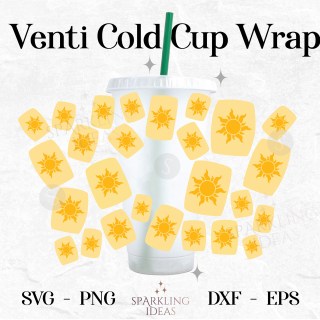Tangled Lanterns Wrap For Cold Cups 24oz SVG Tangled Princess At Last I See the Light