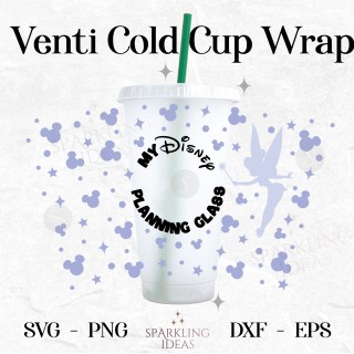 My Magical Planning Glass Wrap For Cold Cups SVG, Mouse Cold Cup Svg, Tinker Bell Wrap Svg, Magic Coordinator Wrap Svg