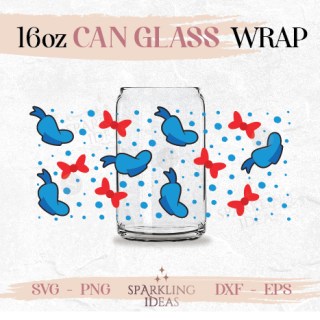 Donald Hat Can glass SVG 16oz, Donald Bow Libbey Glass Svg, Mouse Friends Wrap SVG 