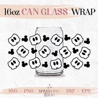 Mouse Pants Can glass wrap SVG 16oz, Magic Kingdom Can Glass Svg, Mouse Inspired Wrap Svg, Mouse Ears Svg