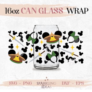 Raya Ears Can glass wrap SVG 16oz, Raya and the Last Dragon  Glass Svg, Princess Wrap Svg