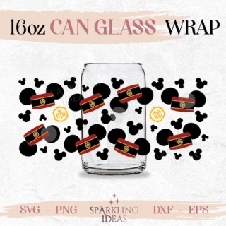Tower of Terror Mouse Ears Can glass wrap SVG 16oz, Hollywood Tower Hotel Bellhop Ears Glass Svg, Hollywood Tower of Terror Wrap Svg, Mouse Ears SVG