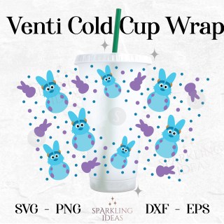 Sulley Peep Cold Cup Wrap SVG, Easter Bunny Cold Cup Svg, Happy Easter Monster Inc Wrap Svg