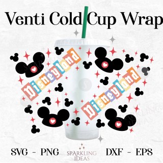 Magic Kingdom SVG Wrap for Cold Cup, Magic Street Cold Cup Svg, Mouse Ears Love Wrap Svg
