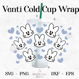 Mickey Bunny Starbucks Venti No hole Wrap SVG
