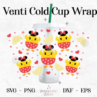 Minnie Chick Easter No Hole Starbucks Wrap SVG