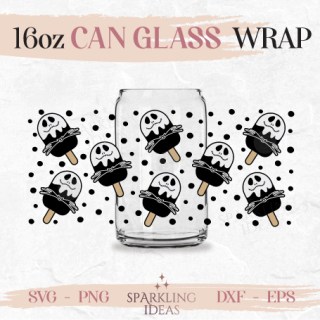 Jack Popsicles Can glass SVG 16oz, Ice Cream Glass Svg, Summer Snack  Coffee Can Svg, Skellington Beer Glass SVG, Jack Wrap SVG