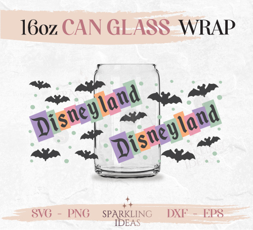 Boho Halloween Can glass wrap SVG 16oz, Magical Place Halloween Glass Svg, Halloween Mouse Wrap svg, Mouse Bats svg