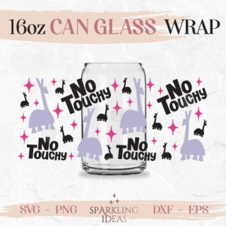 No Touchy Can Glass SVG 16oz, Kuzco Llama Cup Wrap, Kuzco Poison Svg, Llama Extract Cut File For Cricut