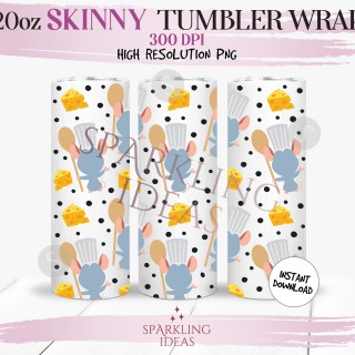 20 oz Chef Remy Tumbler Wrap, Ratatouille Tumbler png, Ratatouille Remy Little Chef Digital png Sublimation