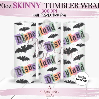 20 oz Skinny Tumbler Magical World Halloween Wrap, Mouse Halloween Tumbler png, Halloween Digital png Sublimation