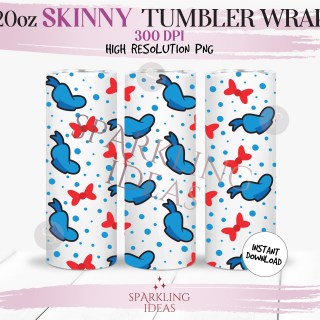 20 oz Skinny Tumbler Donald Hat Wrap, Donald Bow Tumbler png, Magical World Inspired Digital png Sublimation