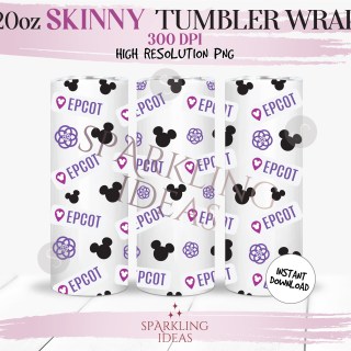 20oz Skinny Tumbler Magical Destination Drop Pin Wrap, Mouse Ears Location Inspired Tumbler, Magical World Inspired Digital png Sublimation