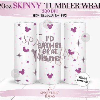 20 oz Skinny Tumbler I'd rather be at Magical Castle Wrap, Castle Home Tumbler, Magical World Digital PNG Sublimati