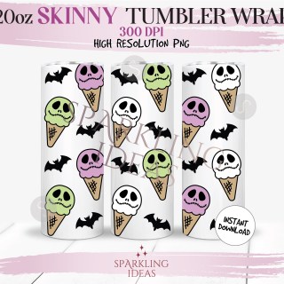 20 oz Skinny Tumbler Jack Popsicles Wrap, Jack Skellington Tumbler, Ice Cream  Digital PNG Sublimation