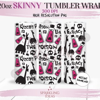 20 oz Kuzcos Poison Tumbler Wrap, Kuzco's Llama Tumbler png, Llama Extract Ears Digital png Sublimation