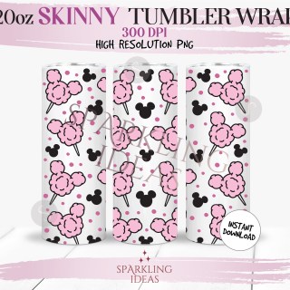 20 oz Mickey Cotton Candy Tumbler Wrap, Mouse Snacks Tumbler png, Main Street Coffee Inspired Digital png Sublimation