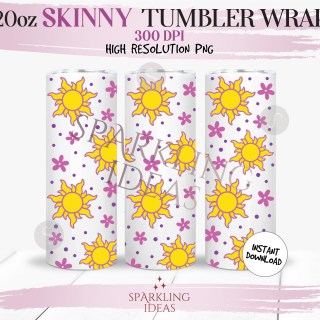 20 oz Skinny Tumbler Tangled Sun Wrap, Tangled Inspired Tumbler png, Rapunzel Inspired Digital png Sublimation