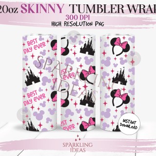 20 oz Skinny Tumbler Best Day Ever Wrap, Magical Place Tumbler, Magic Castle Digital PNG Sublimation