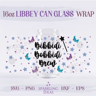 Bibbidi Bobbidi Brew 16oz Glass SVG, Fairy Wish Libbey Glass Svg, Magical World Wrap Svg
