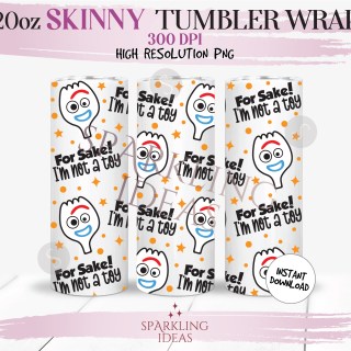 20 oz Skinny Tumbler Forky Wrap, Not a Toy Inspired Tumbler, Toy Story Digital PNG Sublimation