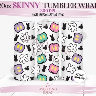 20 oz Skinny Tumbler Mickey Pants Wrap, Easter Peep Inspired Tumbler, Magical Easter Digital PNG Sublimation