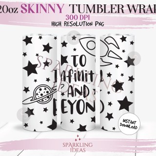 20 oz Skinny Tumbler To Infinity and Beyond Wrap, Toy Story Rocket Tumbler, Toy Story Pizza Planet Digital PNG Sublimation