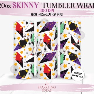 20 oz Skinny Tumbler Villains Ice Cream Cone Wrap, Villains Ice Cream Inspired Tumbler, Soft Serve Digital PNG Sublimation