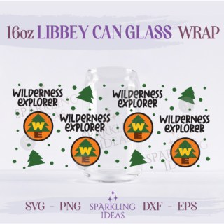 Wilderness Explorer Libbey Can Glass 16oz SVG, Up Movie Inspired Wrap Svg, Adventure is out There SVG