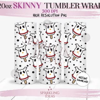 20 oz Skinny Tumbler Zero Popsicles Wrap, Jack Skellington Tumbler, Ice Cream Digital PNG Sublimation