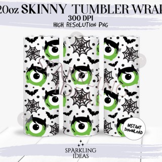 20oz Skinny Tumbler Mike Frankenstein Wrap, Tsum Tsum Monster Inc Tumbler, Halloween Digital PNG Sublimation