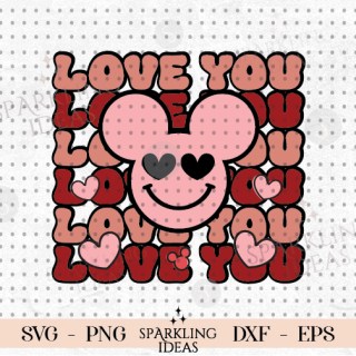 Retro Mouse Valentine SVG, Valentine's Svg, Magical Valentines Svg, Retro Valentines Day Svg, Happy Valentine's Day