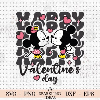 Happy Valentine's Day SVG, Mickey Minnie Valentine's Svg, Magical Valentines Svg, Baby Mouse Svg, Valentines Day Svg