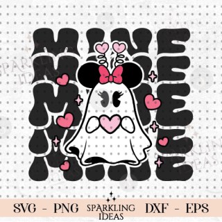 Mine Minnie Ghost SVG, Valentine's Svg, Magical Valentines Svg, Spooky Valentines Day Svg, Happy Valentine's Day