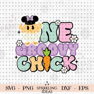 One Groovy Chick SVG, Easter Bunny Png, Easter Vibes svg, Easter PNG, Retro Easter PNG, Funny Easter png, Easter png